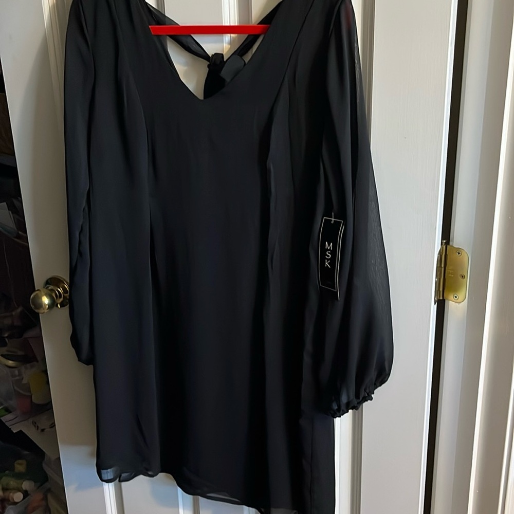 MSK Black Party Dress Large New w/ Tag